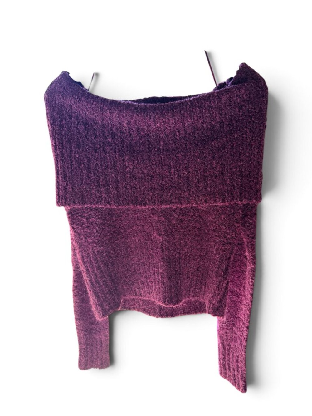 MUDD Deep Plum off-shoulder sweater (XS/used 1x)
